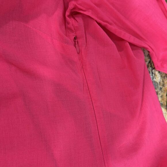 Tory Burch Claudia Long Sleeve Orange Trim Tunic Top In Pink Size 4 - Picture 9 of 11